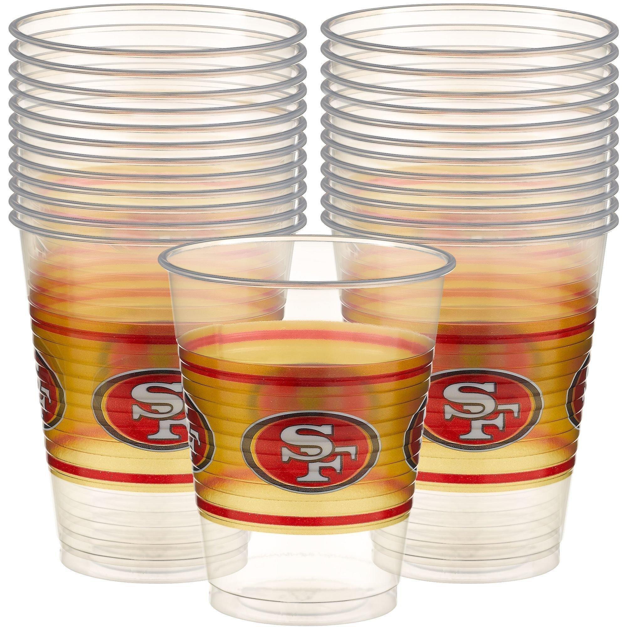 San Francisco 49ers Party Supplies Pack for 18 Guests - Kit Includes Plates, Napkins, Table Cover, Cups, Cutlery, Serving Bowl, Banner Decoration & Centerpiece